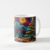 Grillige Sneeuwman Kerst Kunstwerk Koffiemok (Voorkant rechts)