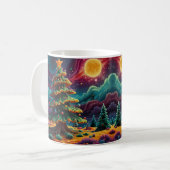 Grillige Sneeuwman Kerst Kunstwerk Koffiemok (Voorkant links)