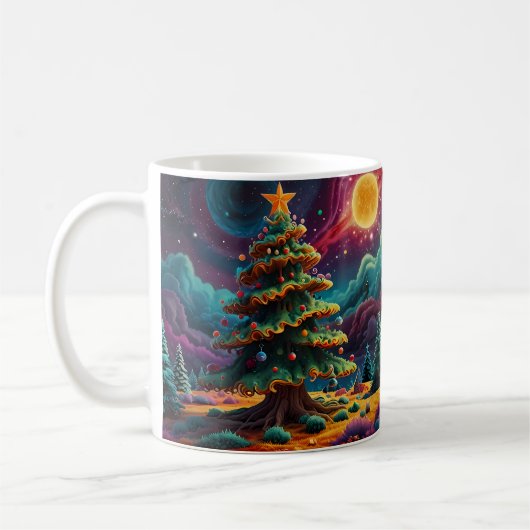 Grillige Sneeuwman Kerst Kunstwerk Koffiemok (Links)