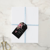 Grillige snoerlampen Zwarte bruidsdouche Cadeaulabel (Met Touw)