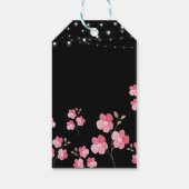 Grillige snoerlichtjes Zwarte bruidsdouche Cadeaulabel (Achterkant)