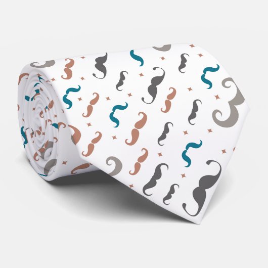 grillige snor medley stropdas (Opgerold)