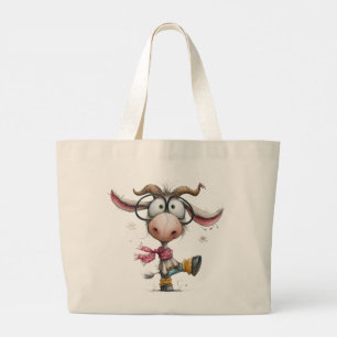 Grillige Speelse Geit Grote Tote Bag