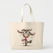 Grillige Speelse Geit Grote Tote Bag (Voorkant)