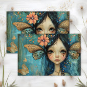 GRILLIGE SPROOKJE MEISJE DECOUPAGE TISSUEPAPIER