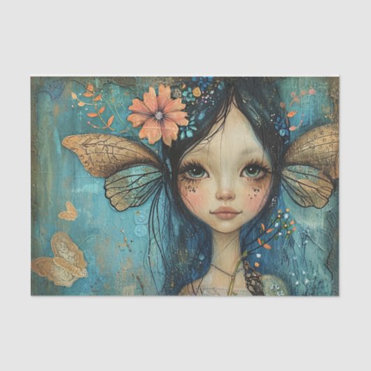 GRILLIGE SPROOKJE MEISJE DECOUPAGE TISSUEPAPIER (Voorkant)