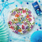 GRILLIGE SPROOKJESACHTIGE VOGELBAD MONOGRAM PARTY PAPIEREN BORDJE (Feest)