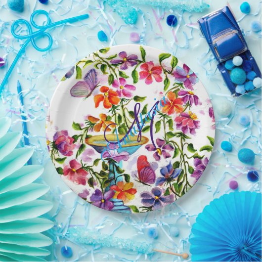 GRILLIGE SPROOKJESACHTIGE VOGELBAD MONOGRAM PARTY PAPIEREN BORDJE (Feest)