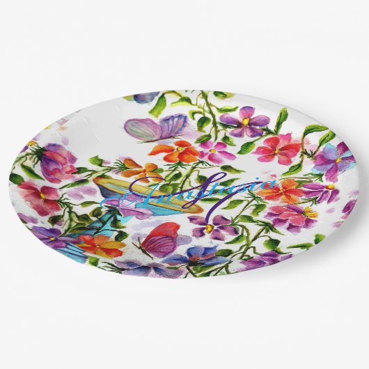 GRILLIGE SPROOKJESACHTIGE VOGELBAD MONOGRAM PARTY PAPIEREN BORDJE (Gekanteld)