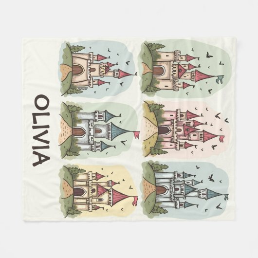 grillige sprookjeskastelen fleece deken (Voorkant (Horizontaal))