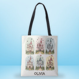 grillige sprookjeskastelen tote bag
