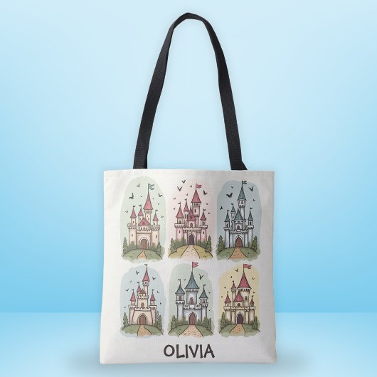 grillige sprookjeskastelen tote bag