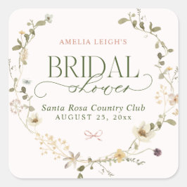 Grillige Sprookjestuin & Strikken Bruidsfeestje Vierkante Sticker