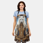 Grillige steampunk charmante witte wolf schort (Gedragen)