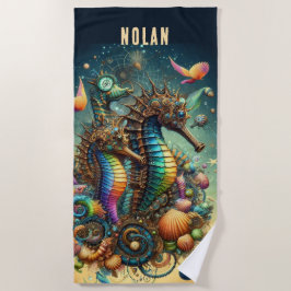 GRILLIGE STEAMPUNK KLEURRIJKE ZEEPAARDJES STRANDLAKEN