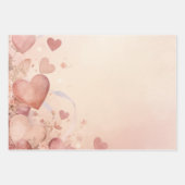 Grillige Stof Roze Hart Cascade Abstract Inpakpapier Vel (Voorkant)