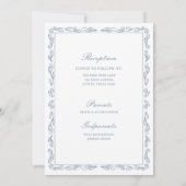 Grillige Stofblauwe Coquette Frame | Doop Kaart (Achterkant)