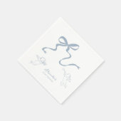 Grillige Stofblauwe Strik Baby Shower Servet (Hoek)