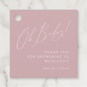 grillige stoffige Roos oh Baby shower dank u Bedankjes Labels (Voorkant)