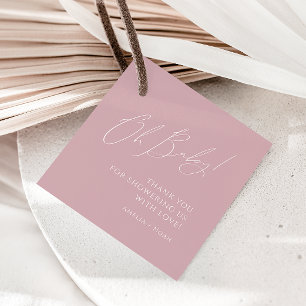 grillige stoffige Roos oh Baby shower dank u Bedankjes Labels