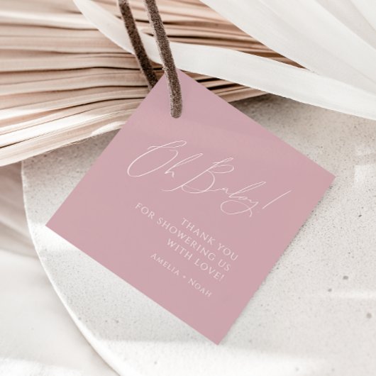 grillige stoffige Roos oh Baby shower dank u Bedankjes Labels