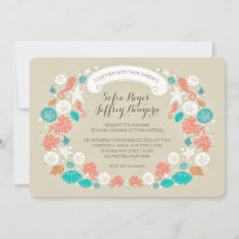 grillige strand bruiloft uitnodigingen