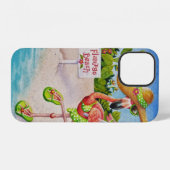 Grillige Strandmeisje Flamingo No. 2 Watercolor Ku iPhone Hoesje (Achterkant horizontaal)