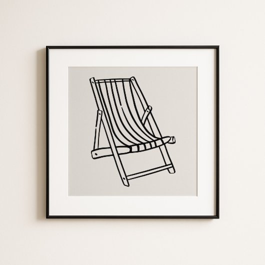 Grillige strandstoel Amalfi-kust kunst Poster