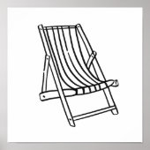 Grillige strandstoel Amalfi-kust kunst Poster (Voorkant)