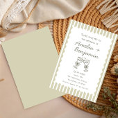 Grillige Streep Groen champagne Whimsical Kaart