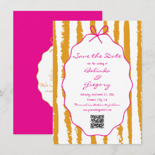 Grillige Strepen Handgeschilderd Schilderwerk Trou Save The Date