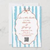 Grillige Strepen Handgeschilderde Huwelijk Save The Date (Voorkant)