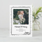 grillige strik | Foto Getrouwd en vrolijk Pas getr Feestdagenkaart (Staand voorkant)