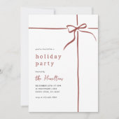 grillige strik | Red Ribbon kerstfeest Kaart (Voorkant)