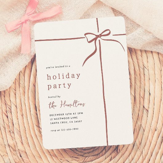 grillige strik | Red Ribbon kerstfeest Kaart