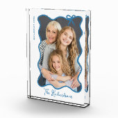 grillige strik | Wavy blauw en wit Fotoblokken (Rechts)