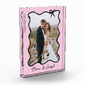 grillige strik | Wavy Blush roze en zwart Fotoblokken (Links)