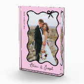 grillige strik | Wavy Blush roze en zwart Fotoblokken (Rechts)