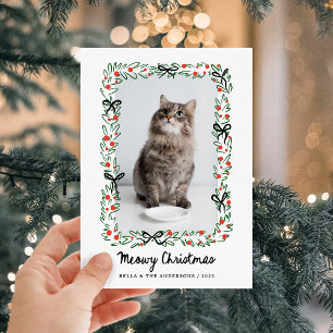 Grillige Strikken   Kerstmis met Poezen van de Kat Feestdagenkaart