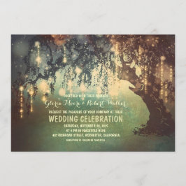 grillige string lichten boom bruiloft uitnodiginge kaart