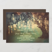 grillige string lichten boom verlovingsfeest kaart (Voorkant / Achterkant)