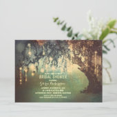 grillige string lichten boom vrijgezellenfeest kaart (Staand voorkant)