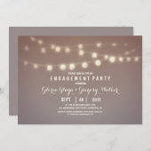 grillige string lights verlovingsfeest uitnodiging (Voorkant / Achterkant)