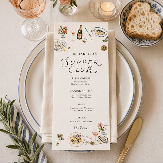Grillige Supper Club Diner Menu