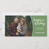 Grillige takken met horizontale foto feestdagenkaart (Voorkant)