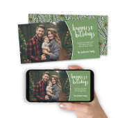 Grillige takken met horizontale foto feestdagenkaart