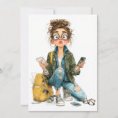 grillige tech-overload meisjeschaos kaart (Voorkant)