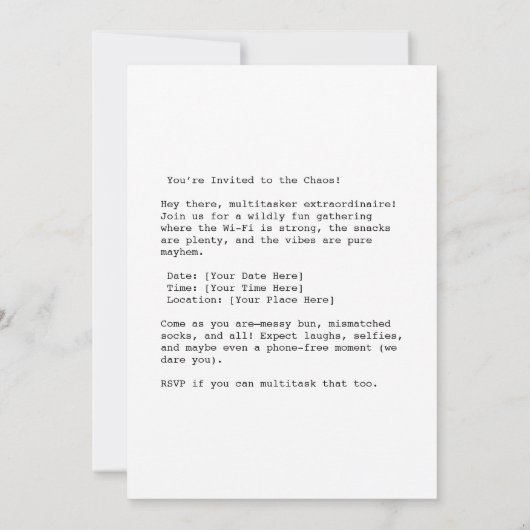 grillige tech-overload meisjeschaos kaart (Achterkant)