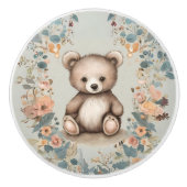 grillige teddybeer keramische knop (Voorkant)