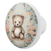 grillige teddybeer keramische knop (Rechts)